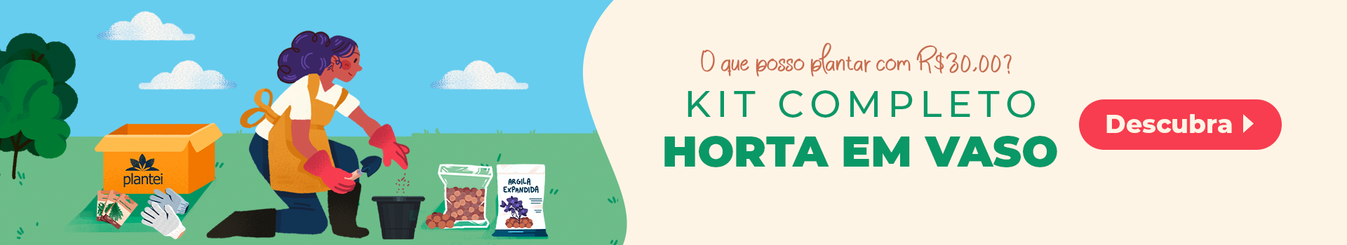 kit horta em vaso